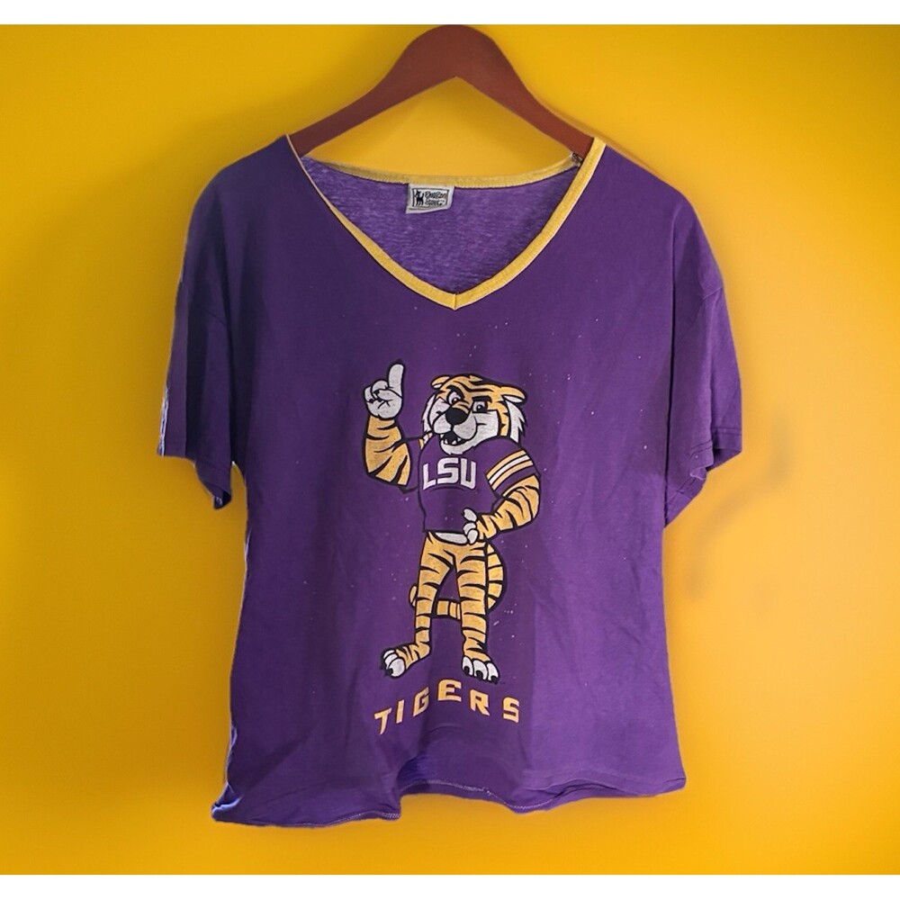 Missouri Tigers Mizzou Shirt Womens Short Sleeve Cropped Emerson Street Purple